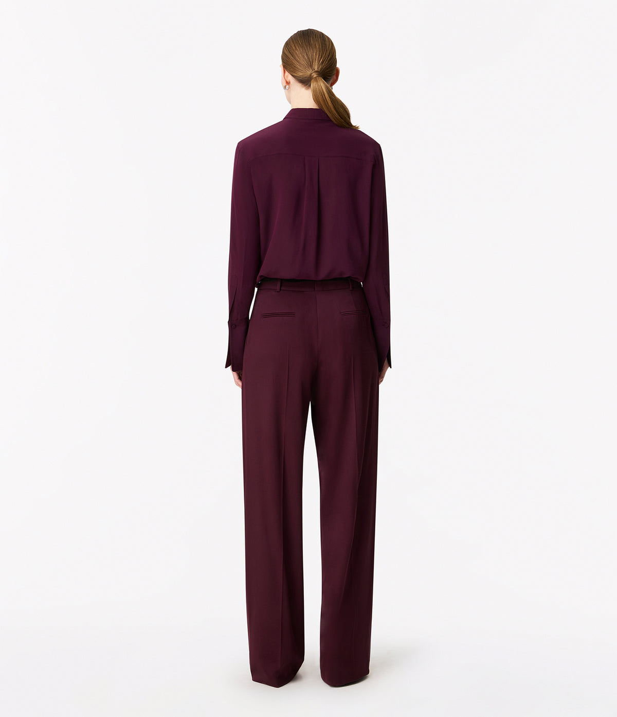 Another Tomorrow Silk Men's Shirt in Plum – Silk