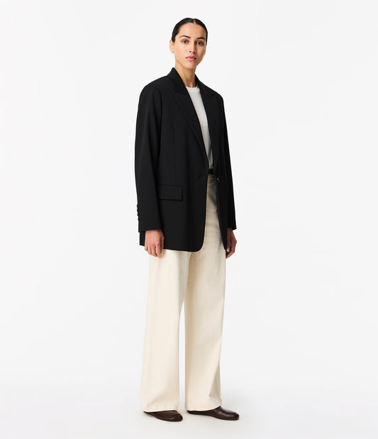 Another Tomorrow Wool Tailored Jacket in Black – Wool Women's Jacket