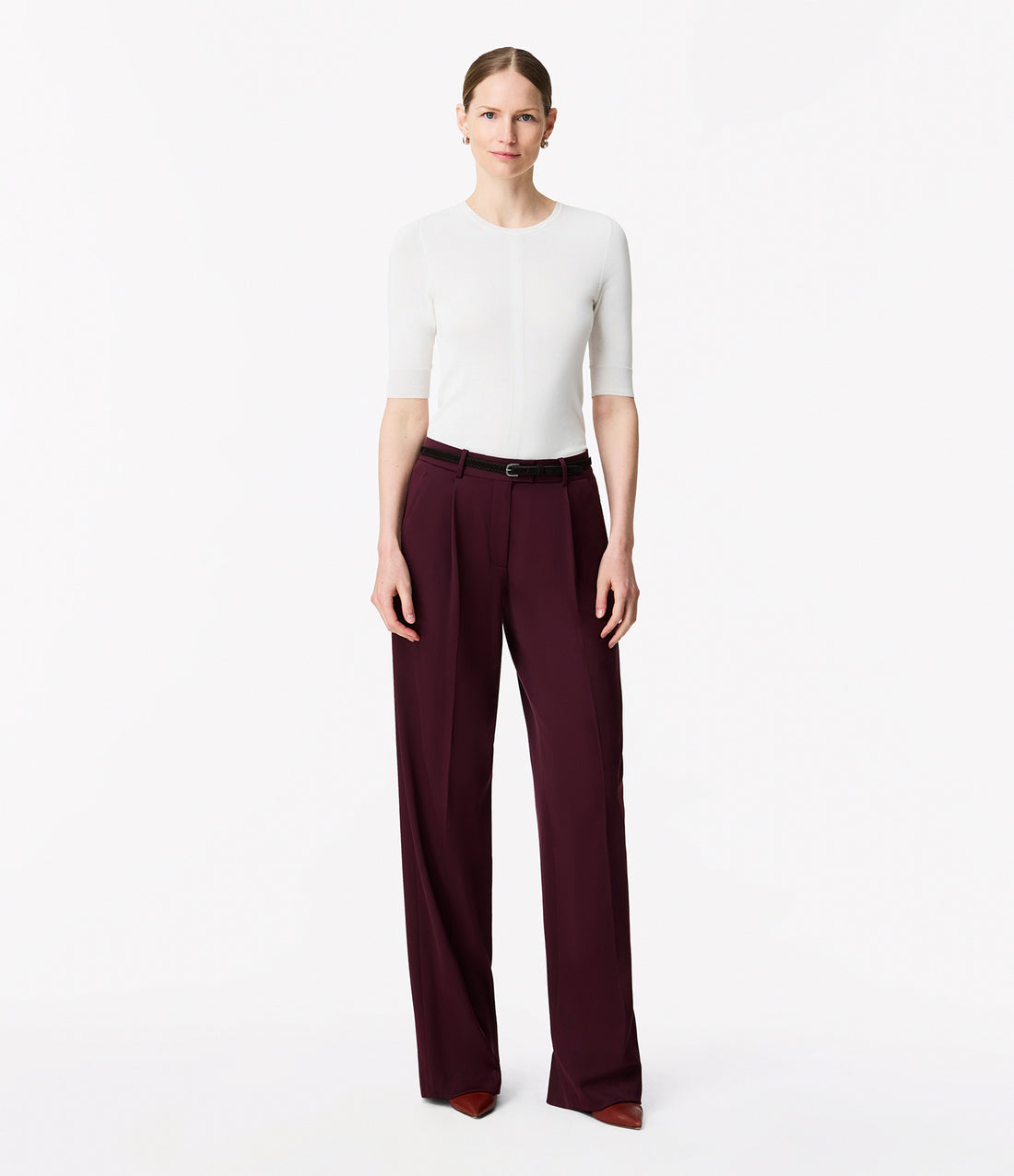 Relaxed Wide Leg Pant | Plum