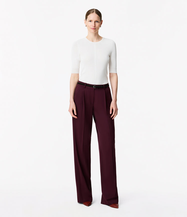 Relaxed Wide Leg Pant | Plum