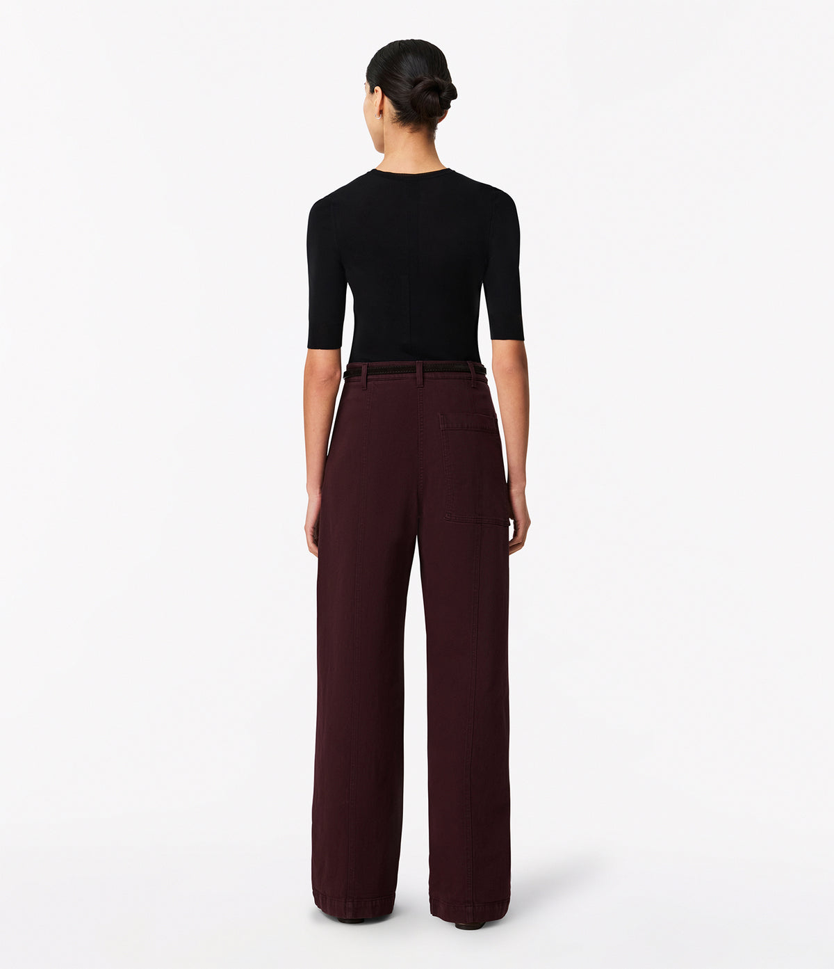 Another Tomorrow Workwear Pant in Overdye Plum – Denim Women's Trousers