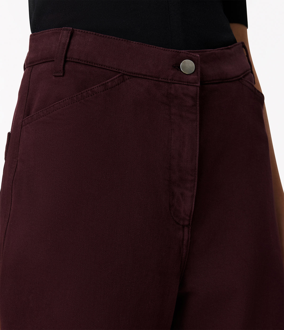 Another Tomorrow Workwear Pant in Overdye Plum – Denim Women's Trousers