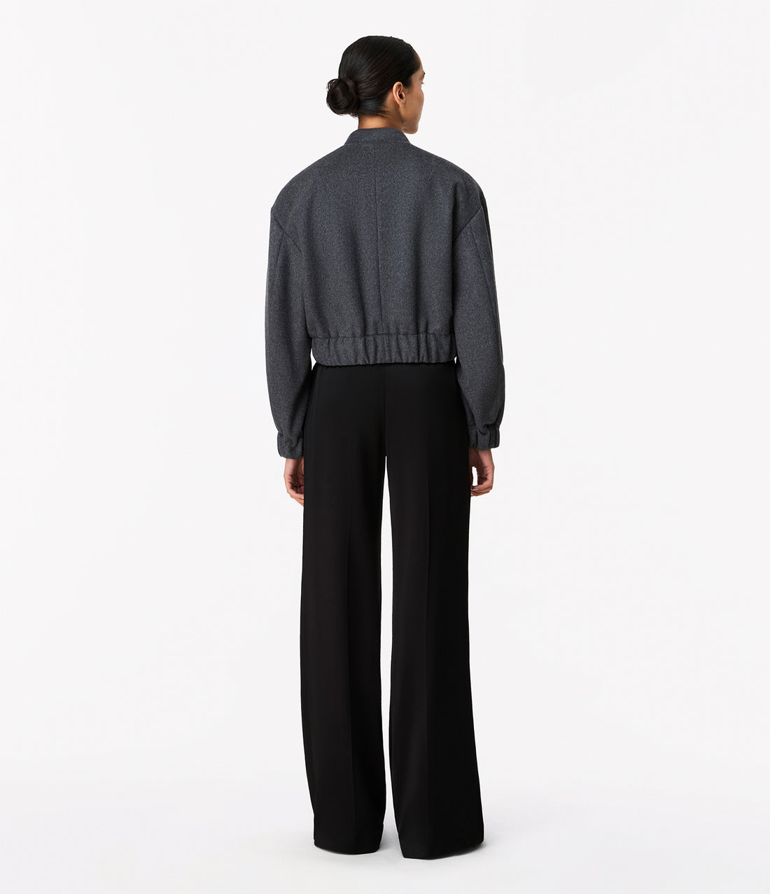 Wool Bomber Jacket | Light Grey Melange