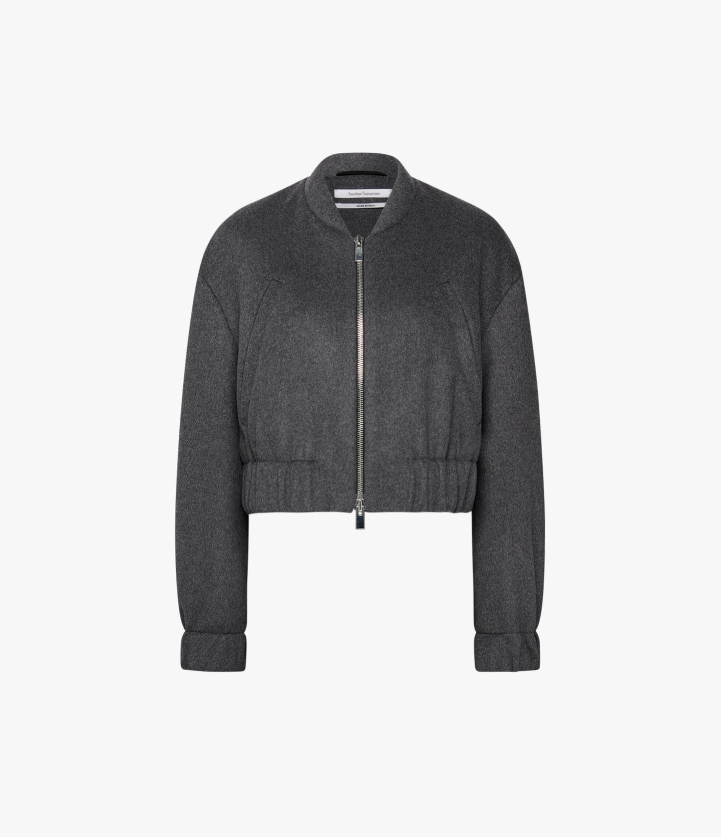 Wool Bomber Jacket | Light Grey Melange