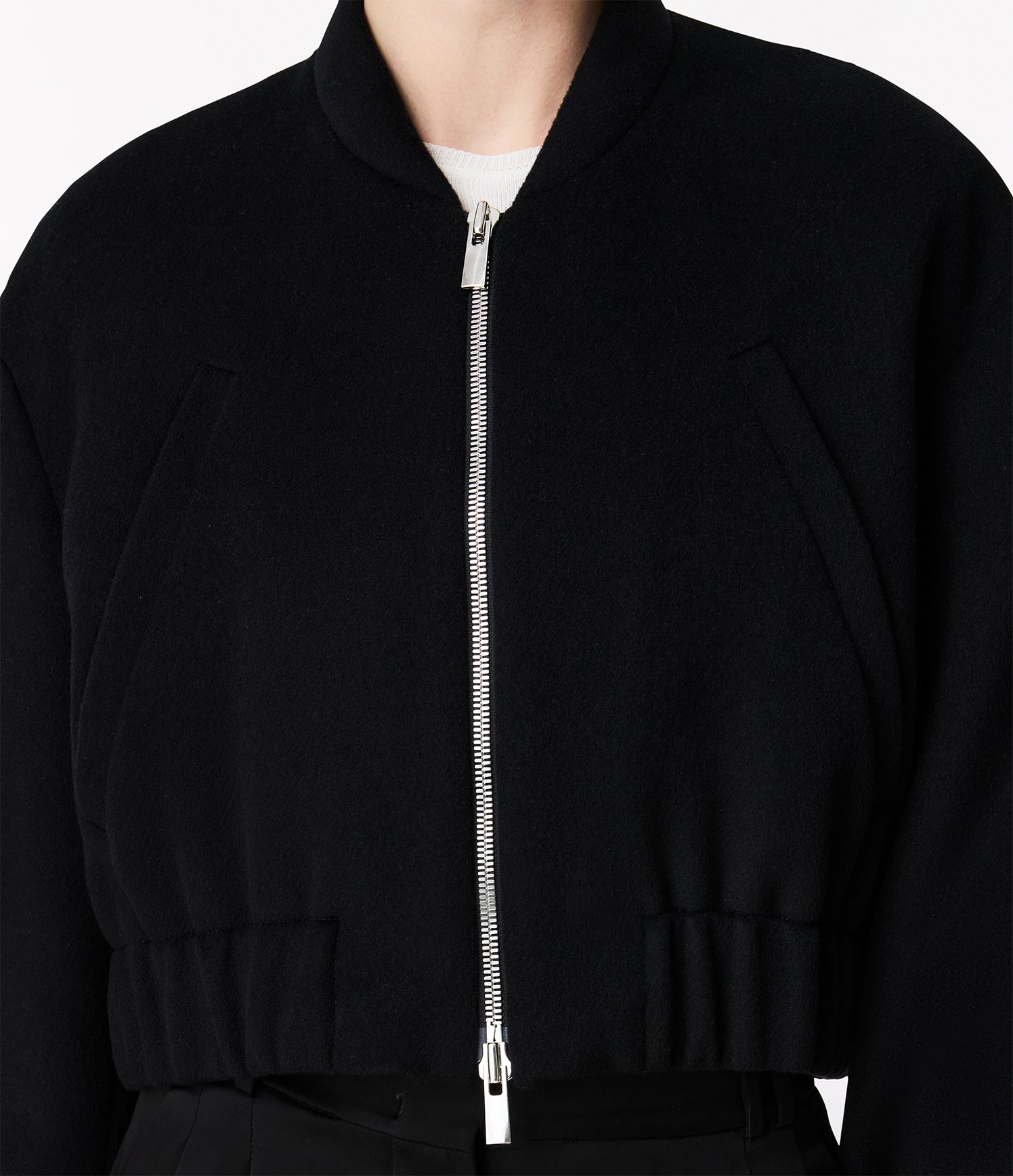 Wool Bomber Jacket | Black – Another Tomorrow Wool Bomber Jacket | Black – Another Tomorrow