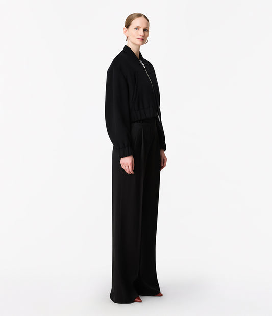 Another Tomorrow Wool Bomber Jacket in Black – Wool Women's Outerwear