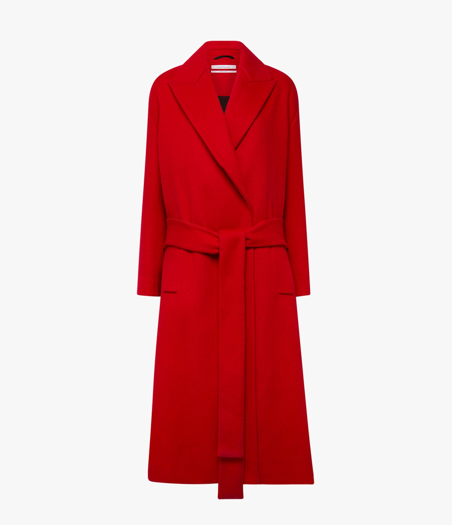 Another Tomorrow Cashmere Wrap Coat in Scarlet – Wool Women's Outerwear
