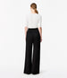 Satin Pleated Trouser | Black in black