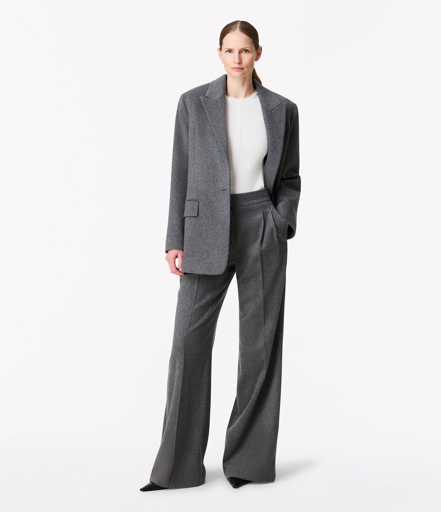 Tailored Cashmere Jacket | Medium Melange Grey – Another Tomorrow