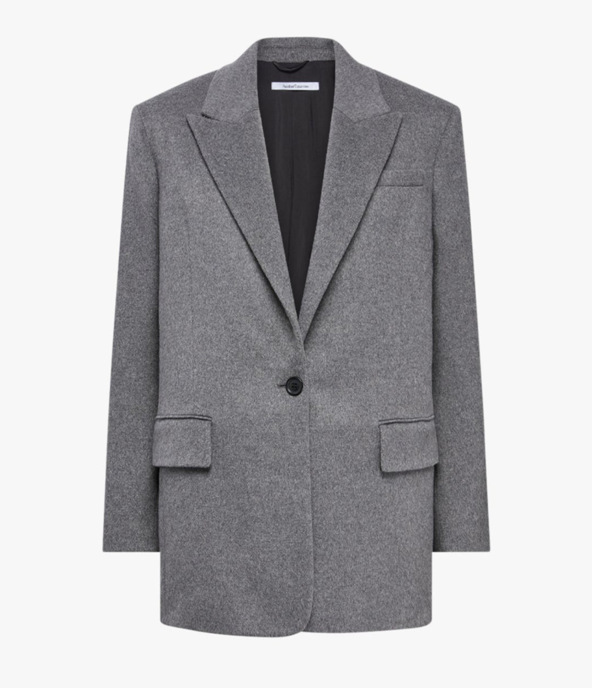 Another Tomorrow Tailored Cashmere Jacket in Medium Melange Grey – Cashmere Women's Jacket