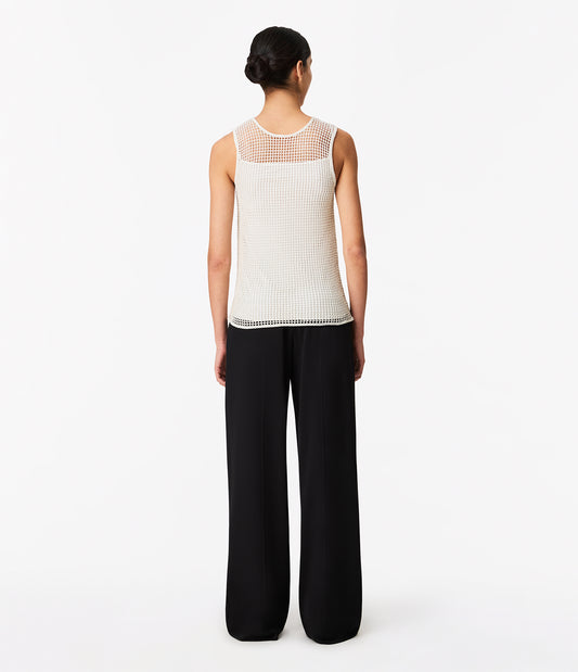 Another Tomorrow Beaded Shell in Cream – Viscose Women's Top