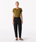 Another Tomorrow Curved Cargo Pant in Black – Cotton Women's Trousers