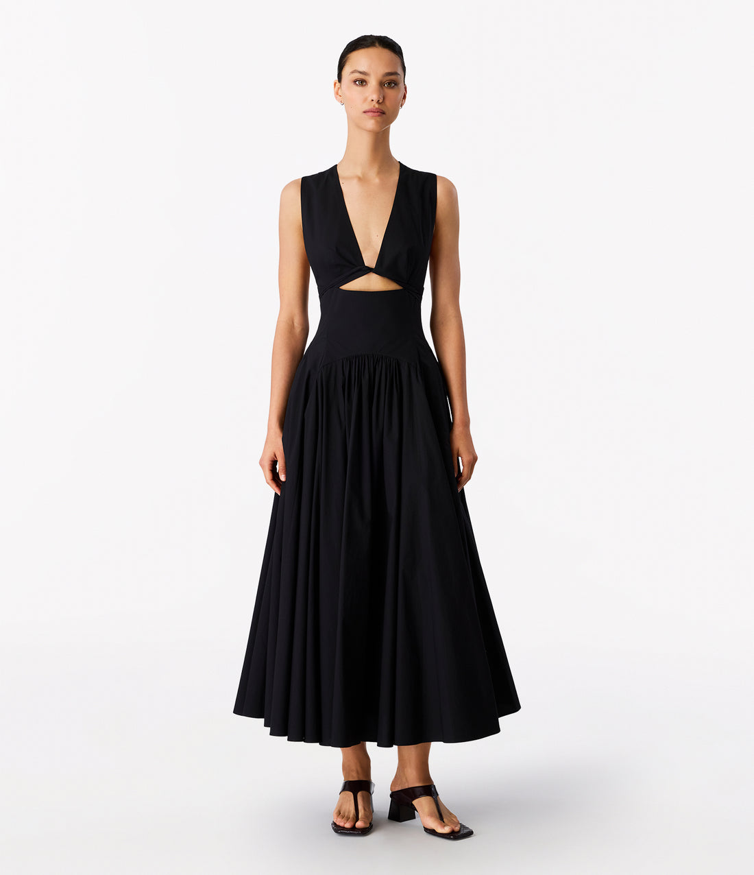 Cutout Circle Dress | Black Another Tomorrow Cutout Circle Dress | Black Another Tomorrow