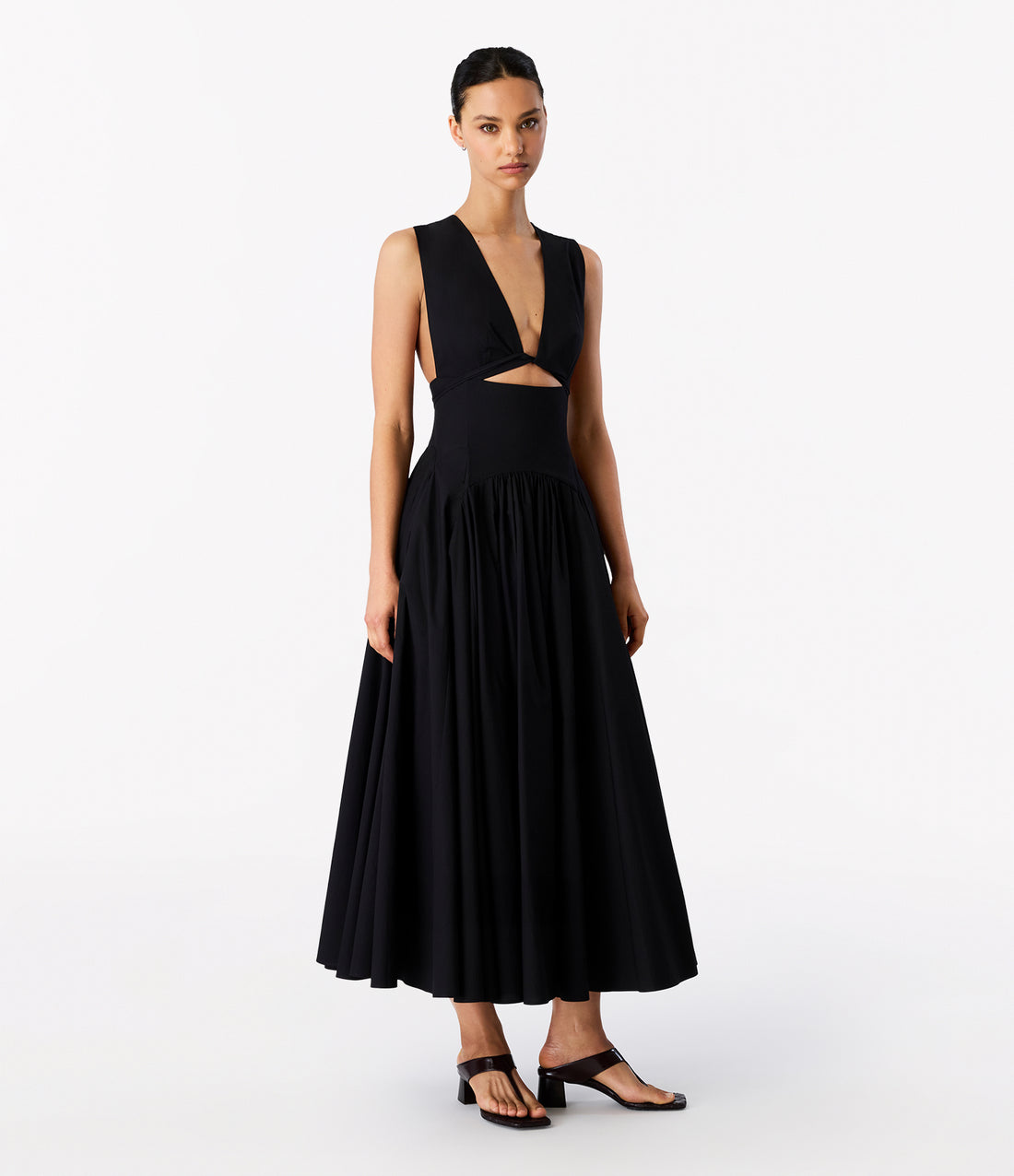 Cutout Circle Dress | Black Another Tomorrow Cutout Circle Dress | Black Another Tomorrow