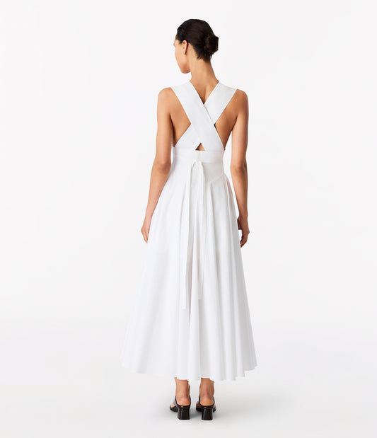 Another Tomorrow Cutout Circle Dress in White – Cotton Women's Dress