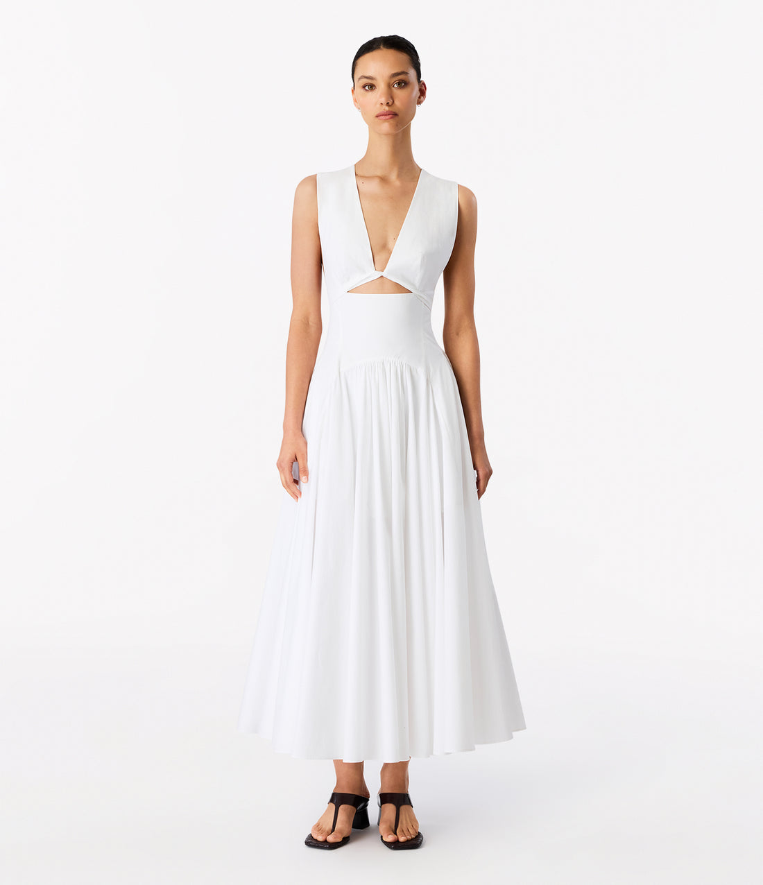 Cutout Circle Dress | White Another Tomorrow Cutout Circle Dress | White Another Tomorrow