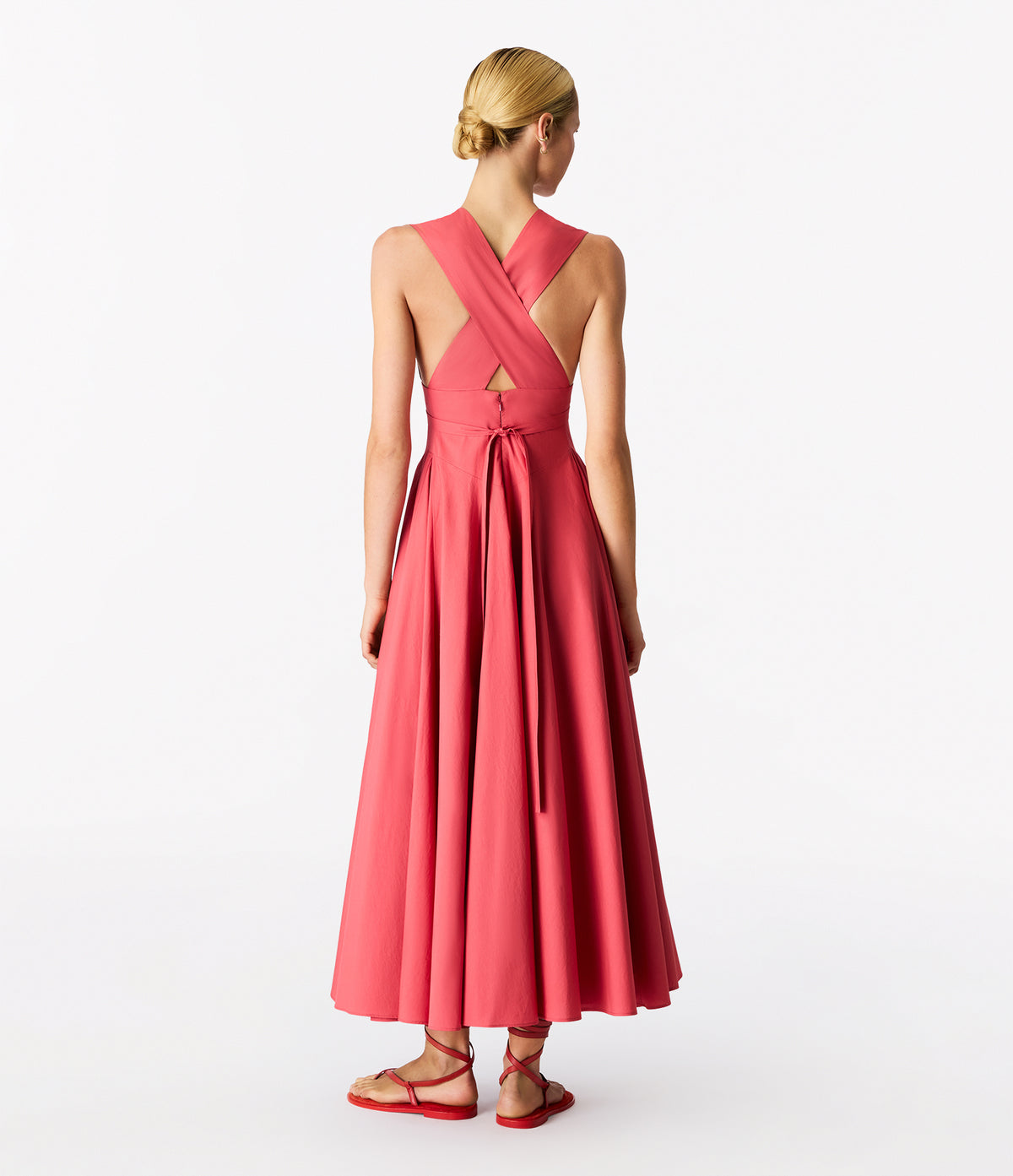 Another Tomorrow Cutout Circle Dress in Rhubarb – Cotton Women's Dress