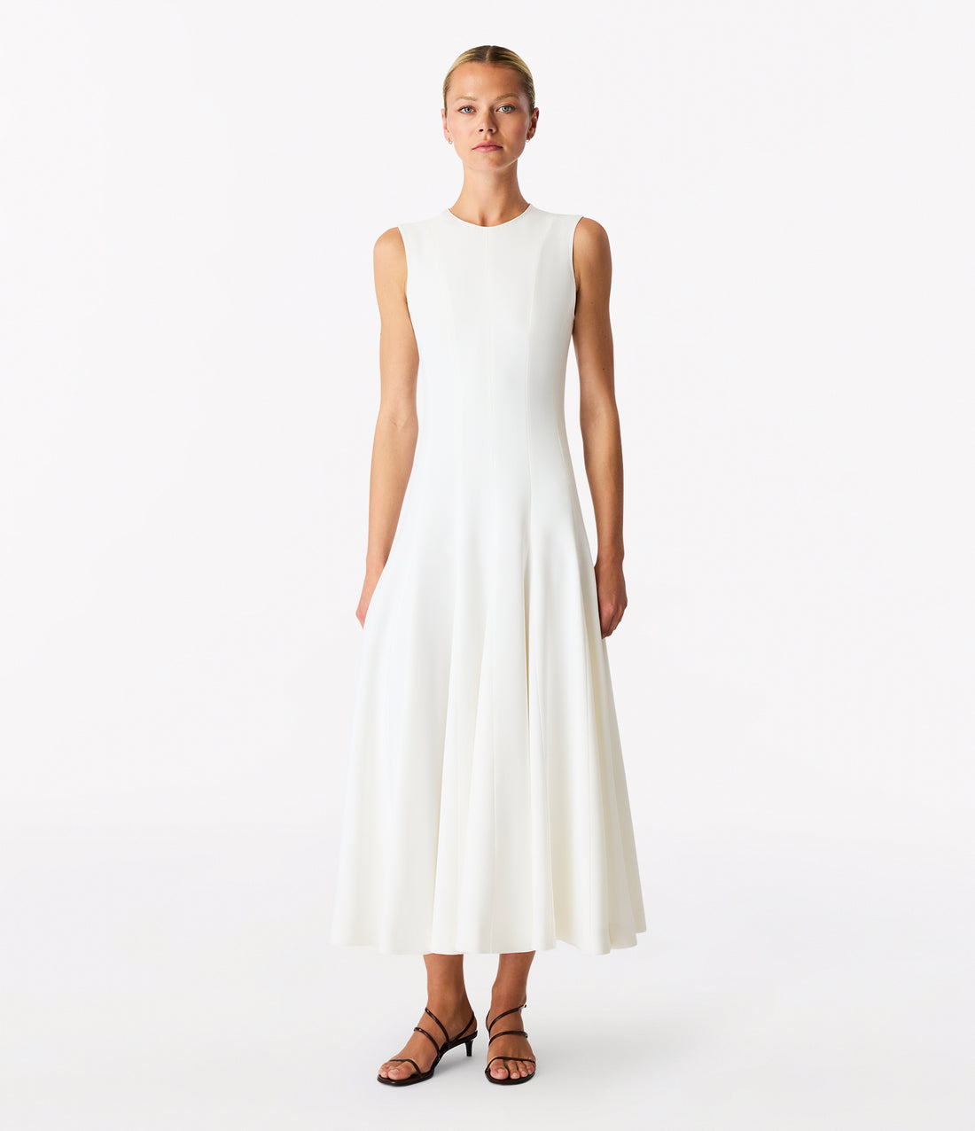 Panelled Flare Dress | White S Panelled Flare Dress | White S