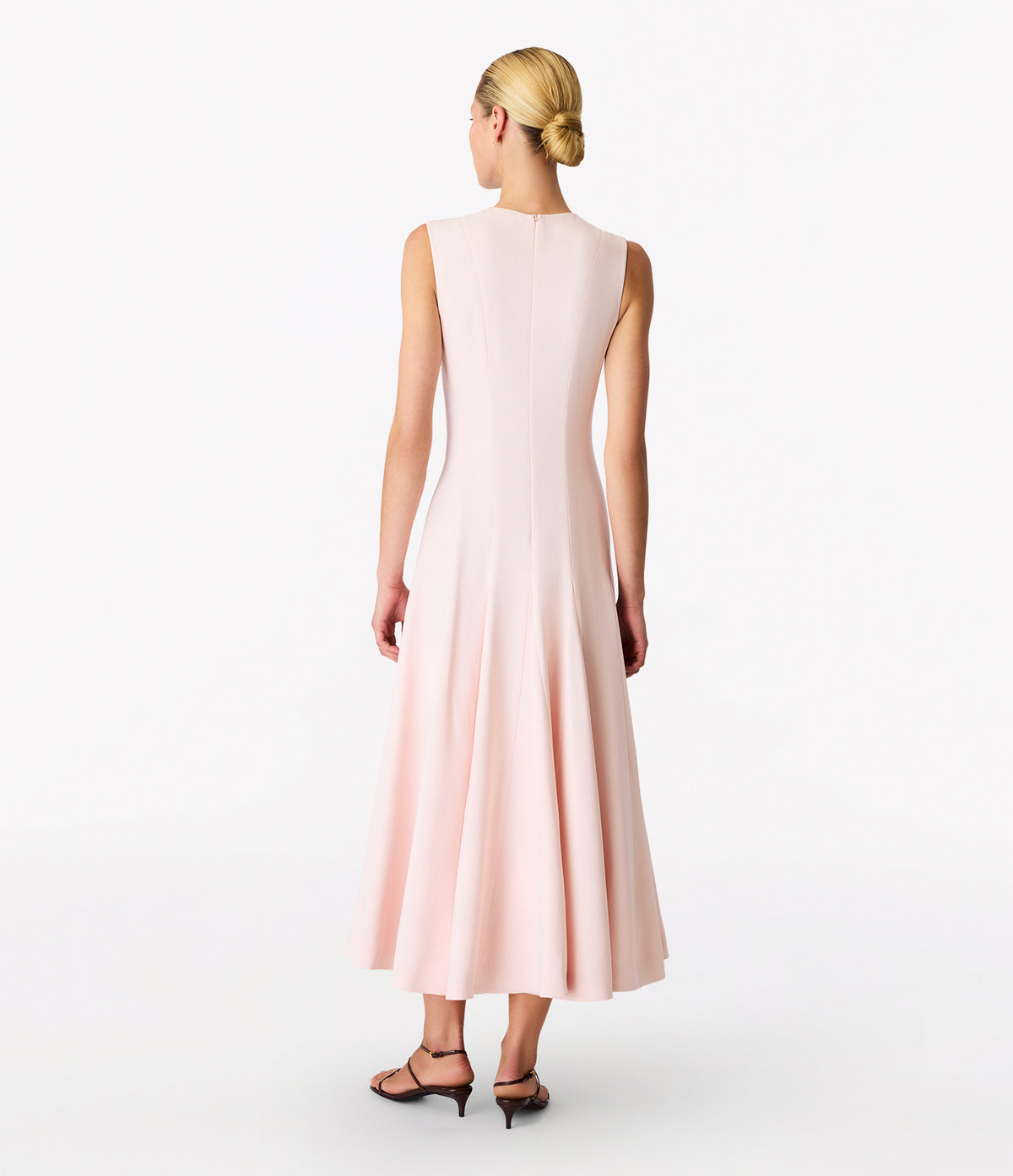 Another Tomorrow Panelled Flare Dress in Quartz – Crêpe Women's Dress