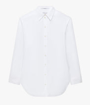 Pleat Back Poplin Shirt | White