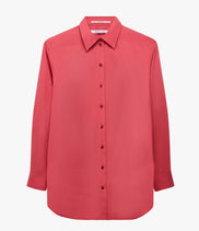 Pleat Back Poplin Shirt | Rhubarb