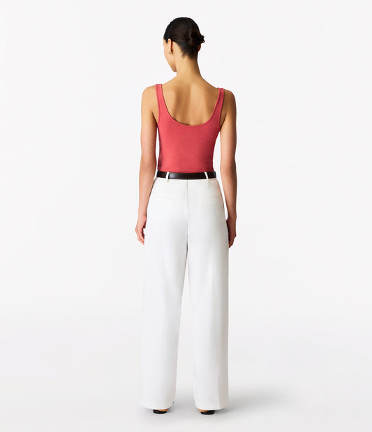Another Tomorrow Slim Tank Top in Rhubarb – Cotton Women's Top