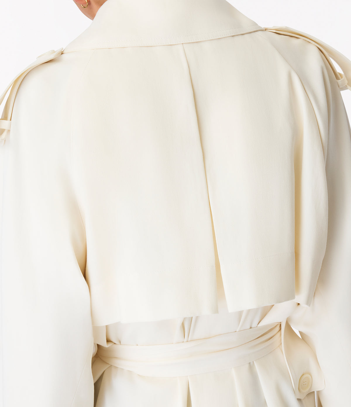 Another Tomorrow Soft Trench in Off White – Cotton Women's Outerwear