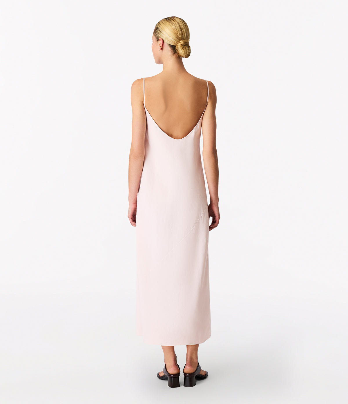 Another Tomorrow Square Neck Slip Dress in Quartz – Viscose Women's Dress