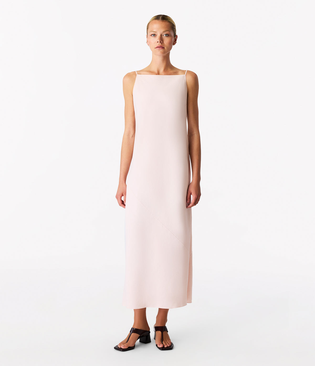 Another Tomorrow Square Neck Slip Dress in Quartz – Viscose Women's Dress