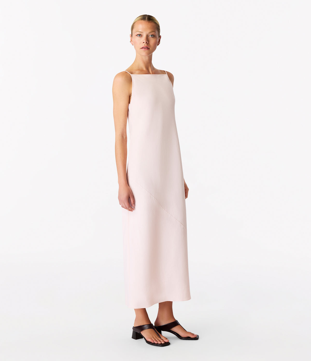 Another Tomorrow Square Neck Slip Dress in Quartz – Viscose Women's Dress