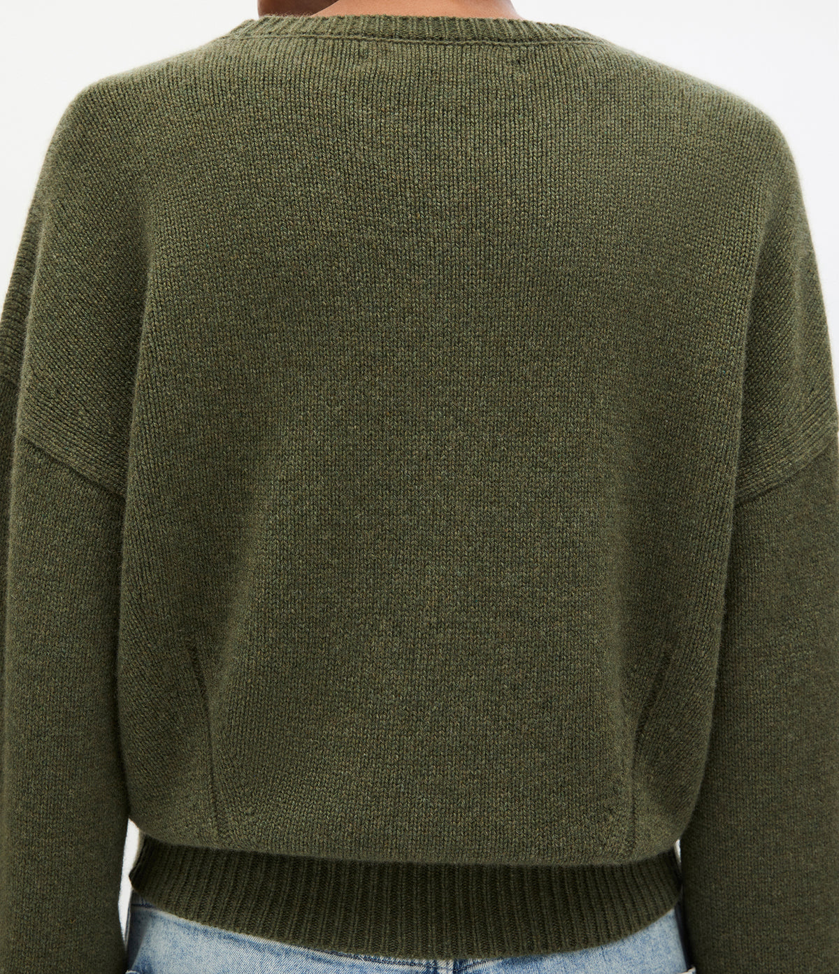 Another Tomorrow Cashmere Knit Sweatshirt in Moss – Cashmere Women's Knitwear