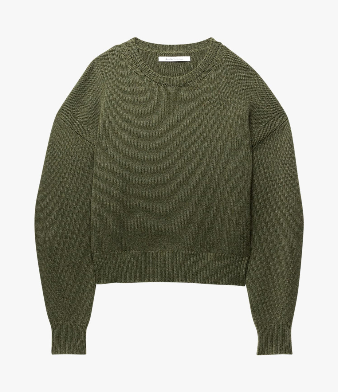 Another Tomorrow Cashmere Knit Sweatshirt in Moss – Cashmere Women's Knitwear