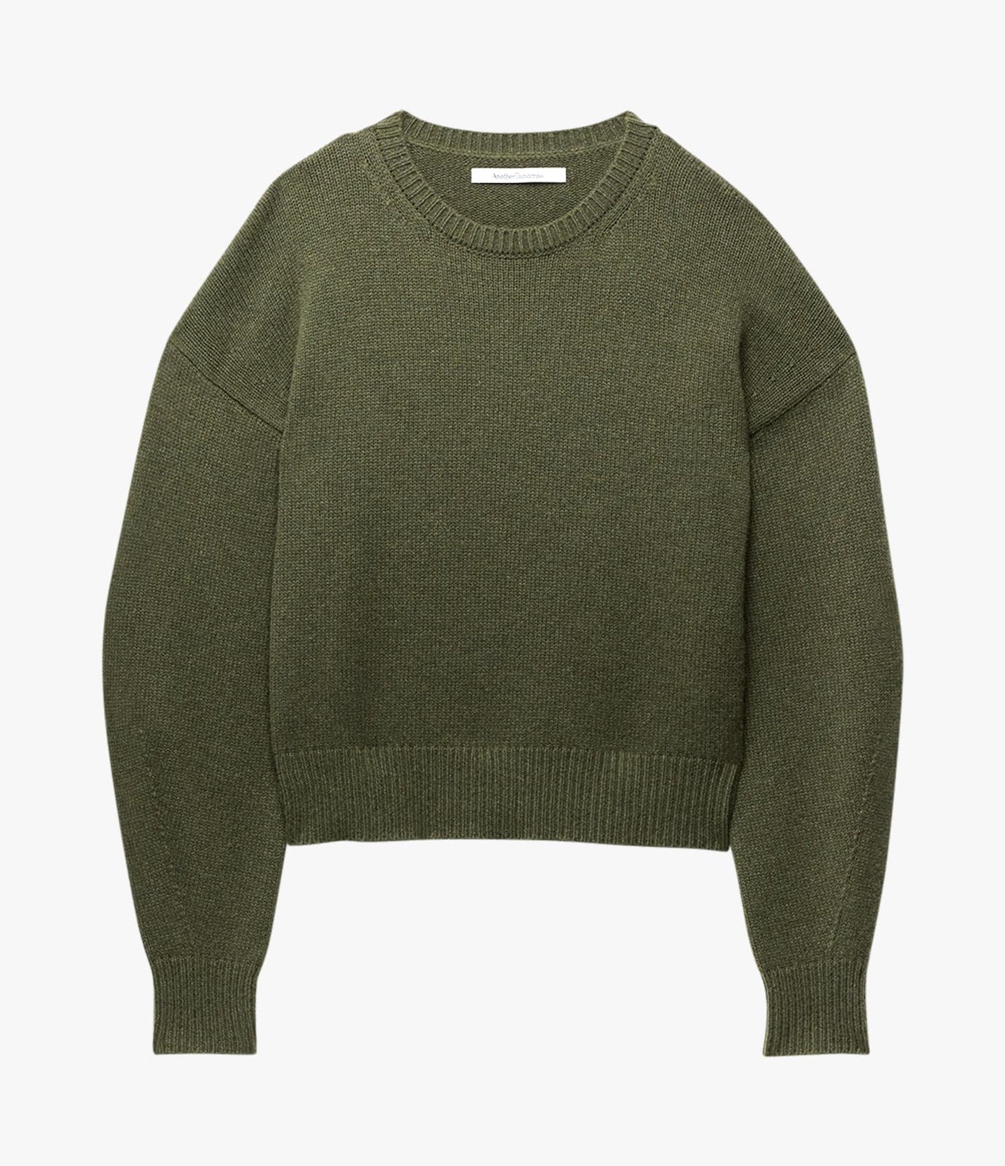 Another Tomorrow Cashmere Knit Sweatshirt in Moss – Cashmere Women's Knitwear