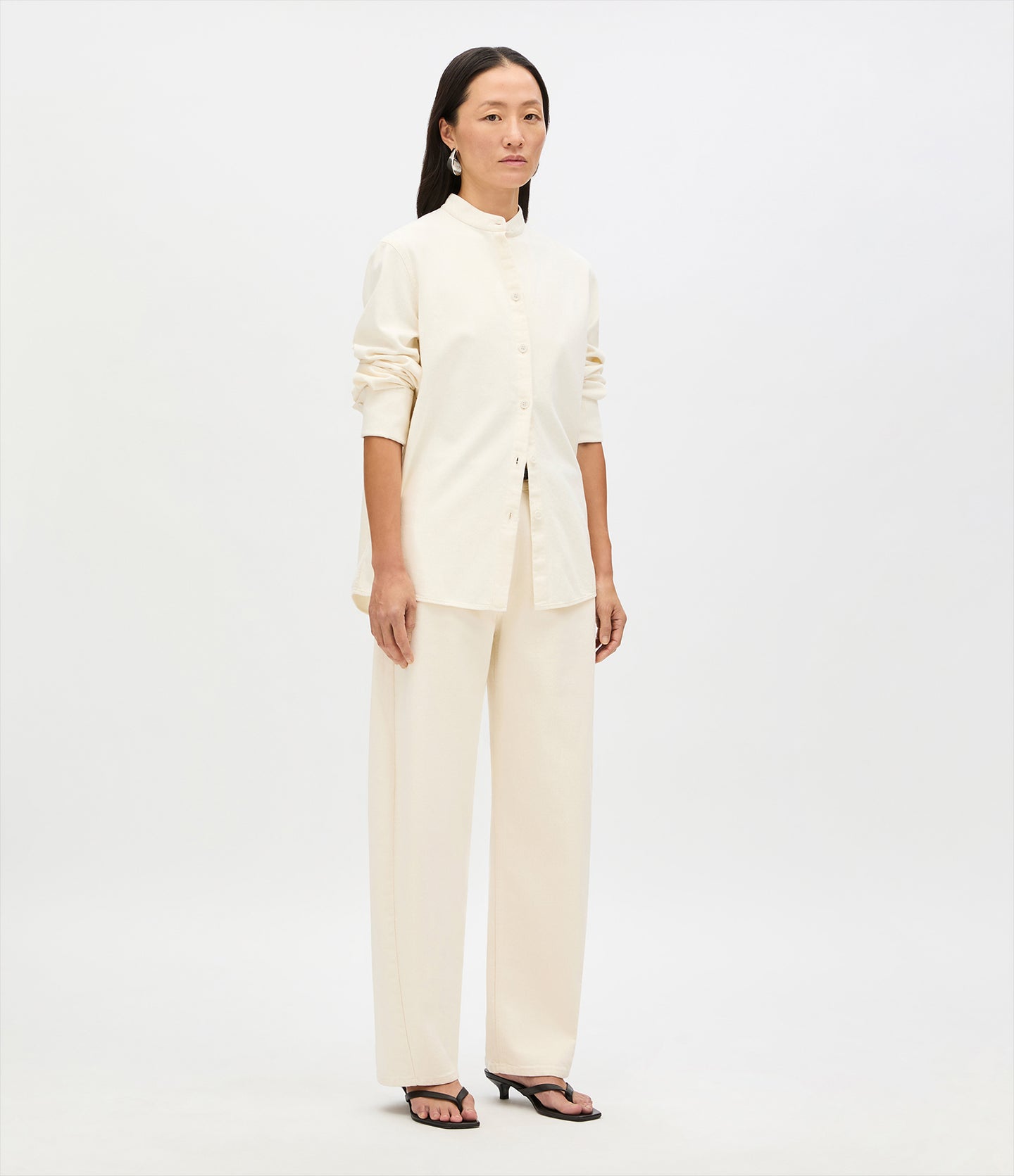 Chambray Bow Blouse | Ecru