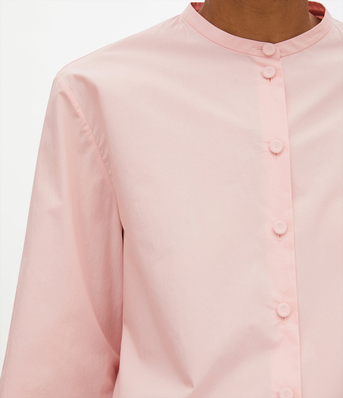 Collarless Blouse | Lotus Pink