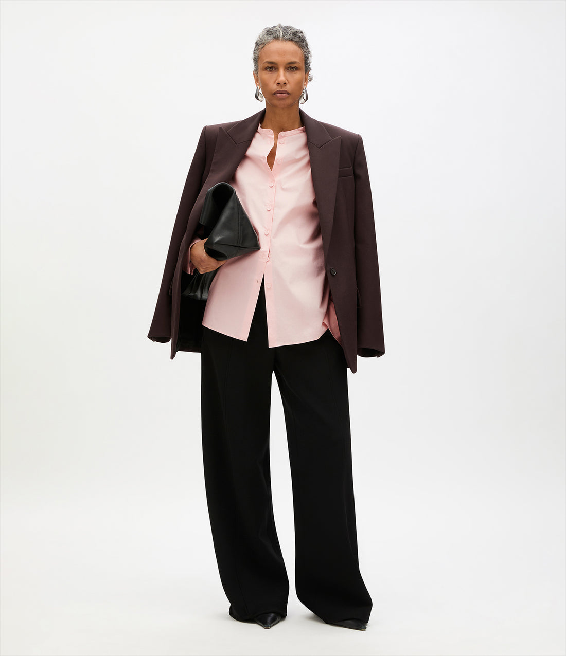 Collarless Blouse | Lotus Pink Another Tomorrow Collarless Blouse | Lotus Pink Another Tomorrow