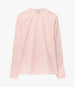 Another Tomorrow Collarless Blouse in Lotus Pink – Cotton Women's Top