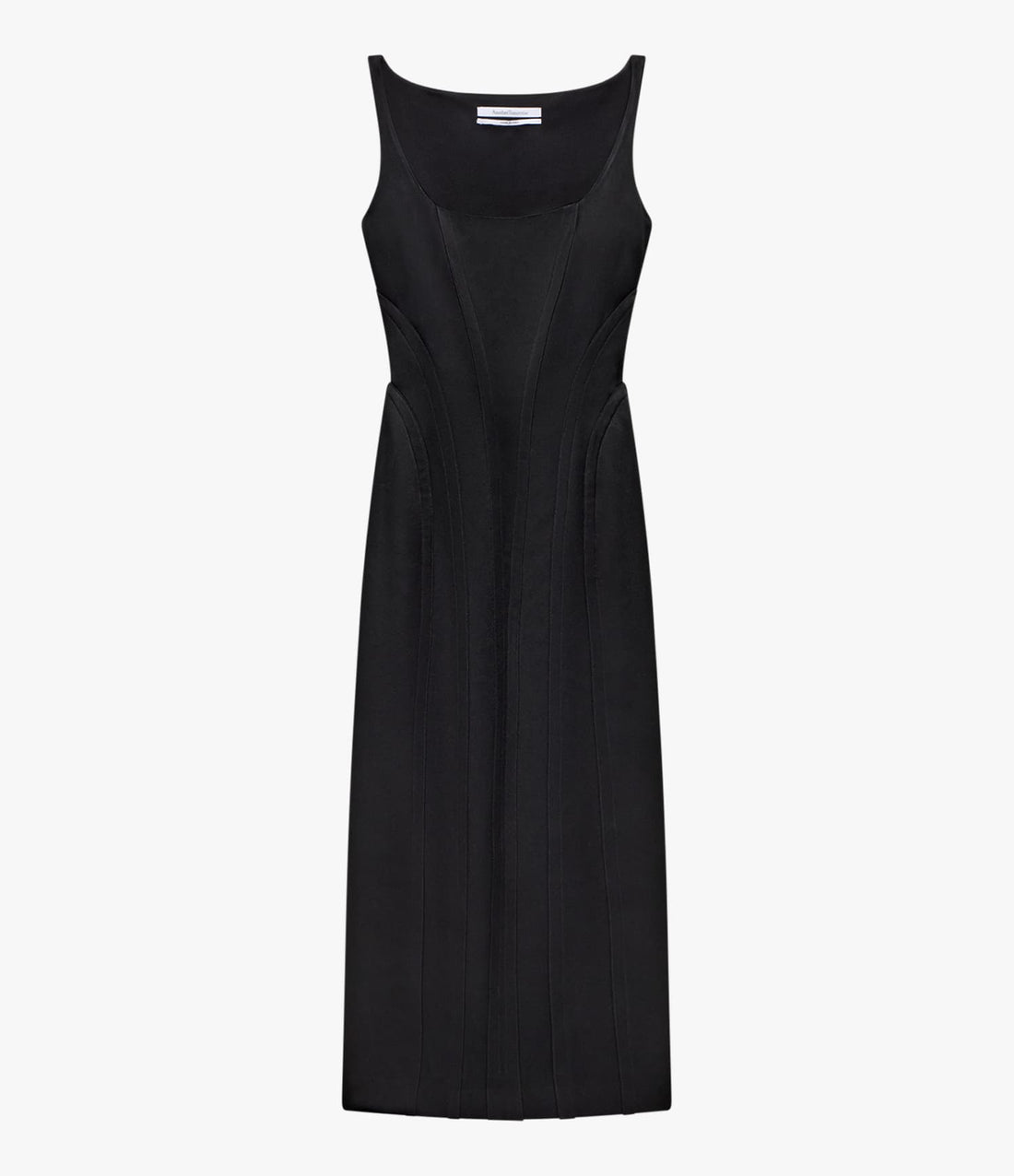 Another Tomorrow Contour Seamed Dress in Black – Satin Women's Dress