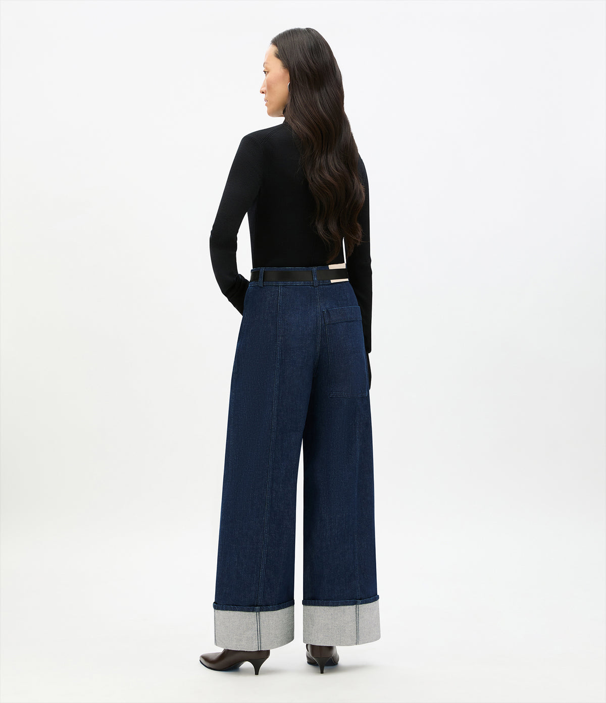 Another Tomorrow Denim Cuff Pant in Rinsed – Denim Women's Trousers