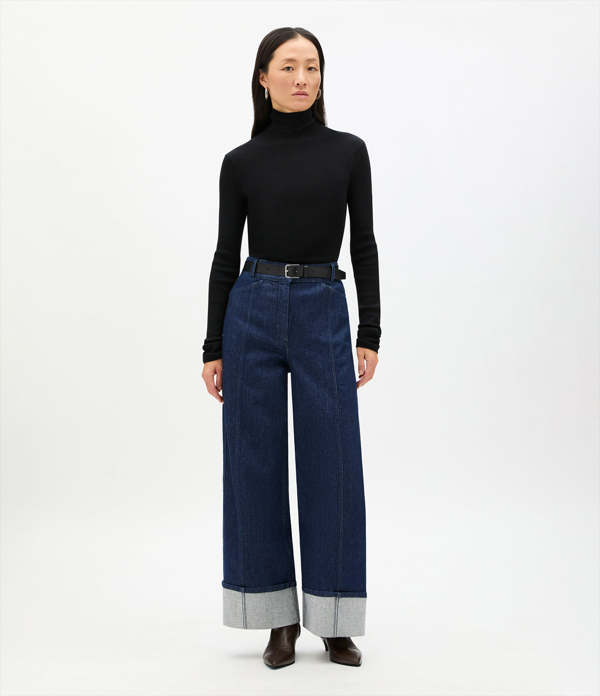 Another Tomorrow Denim Cuff Pant in Rinsed – Denim Women's Trousers