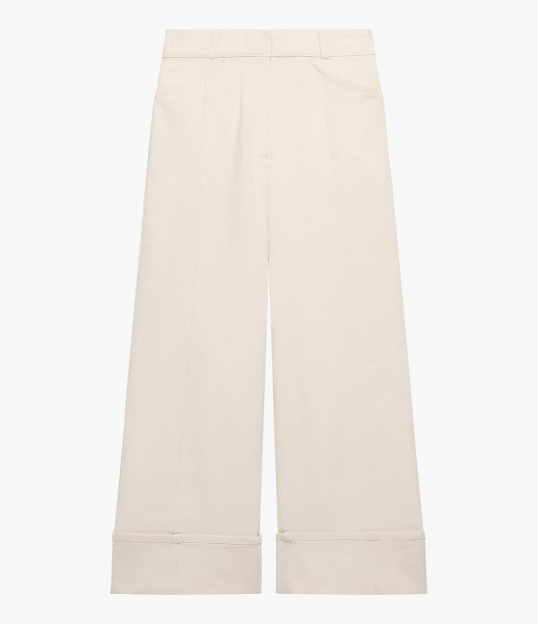 Another Tomorrow Denim Cuff Pant in Ecru – Denim Women's Trousers