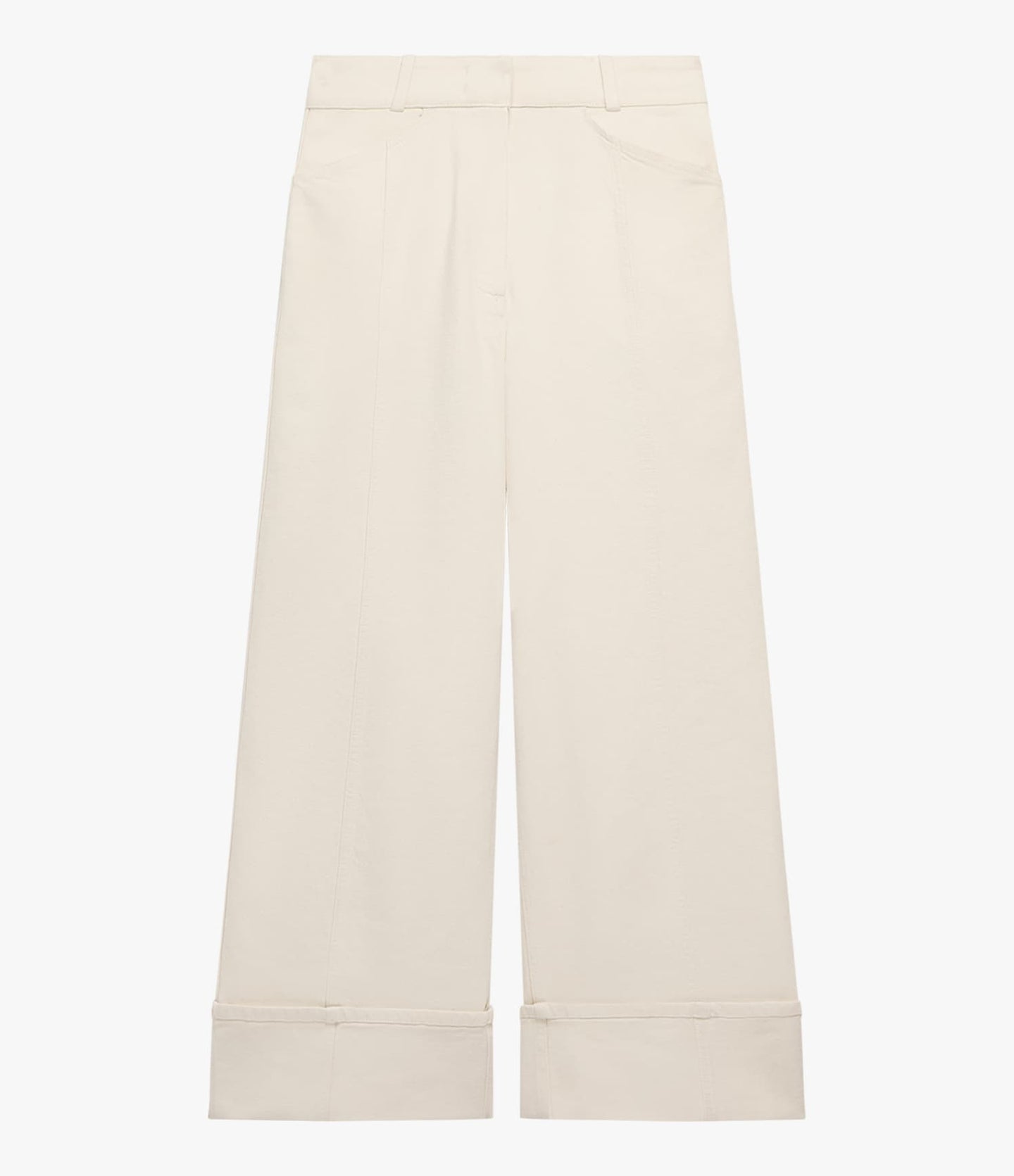 Another Tomorrow Denim Cuff Pant in Ecru – Denim Women's Trousers