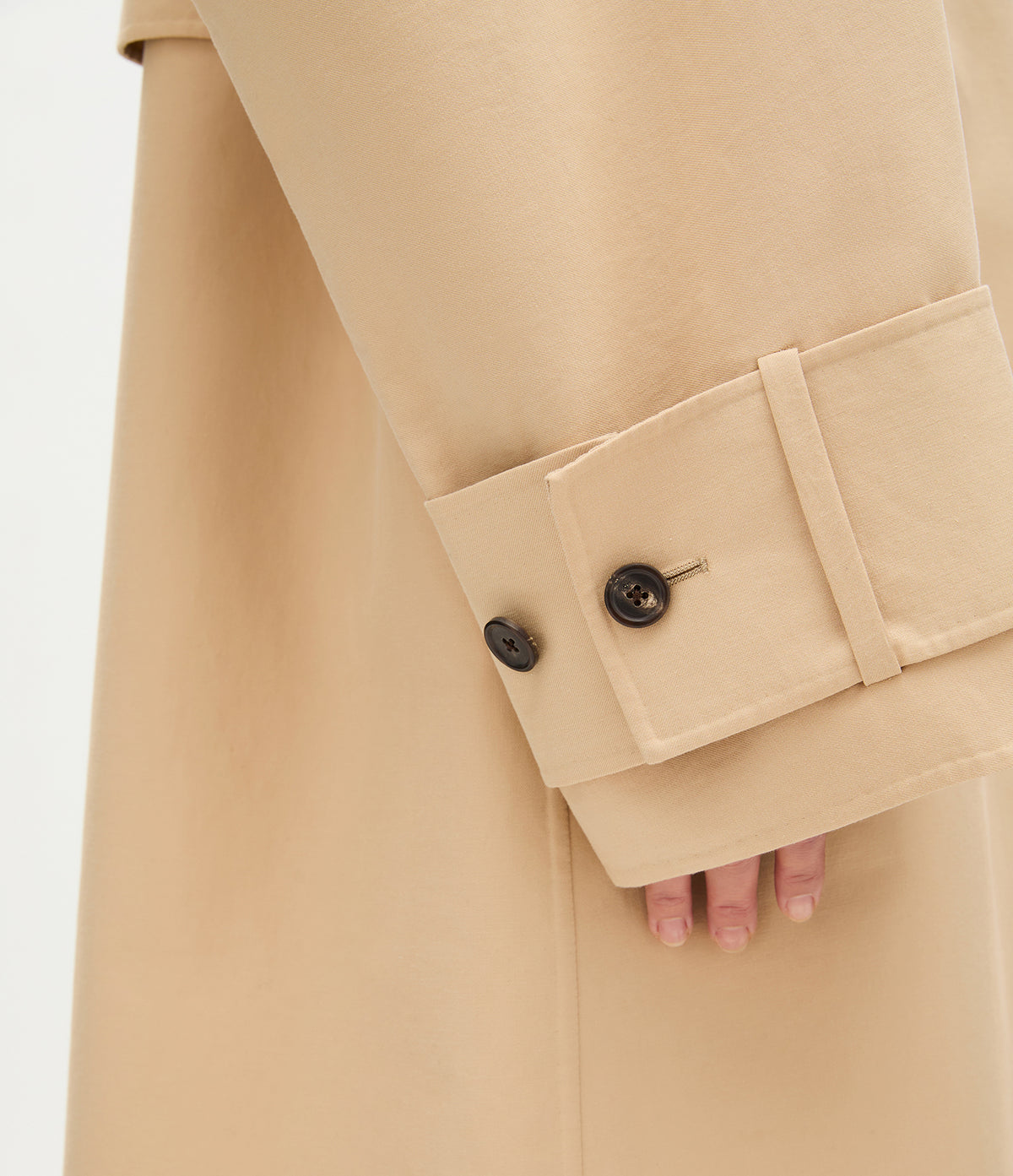 Another Tomorrow Double Face Balmacaan in Khaki – Cotton Women's Outerwear