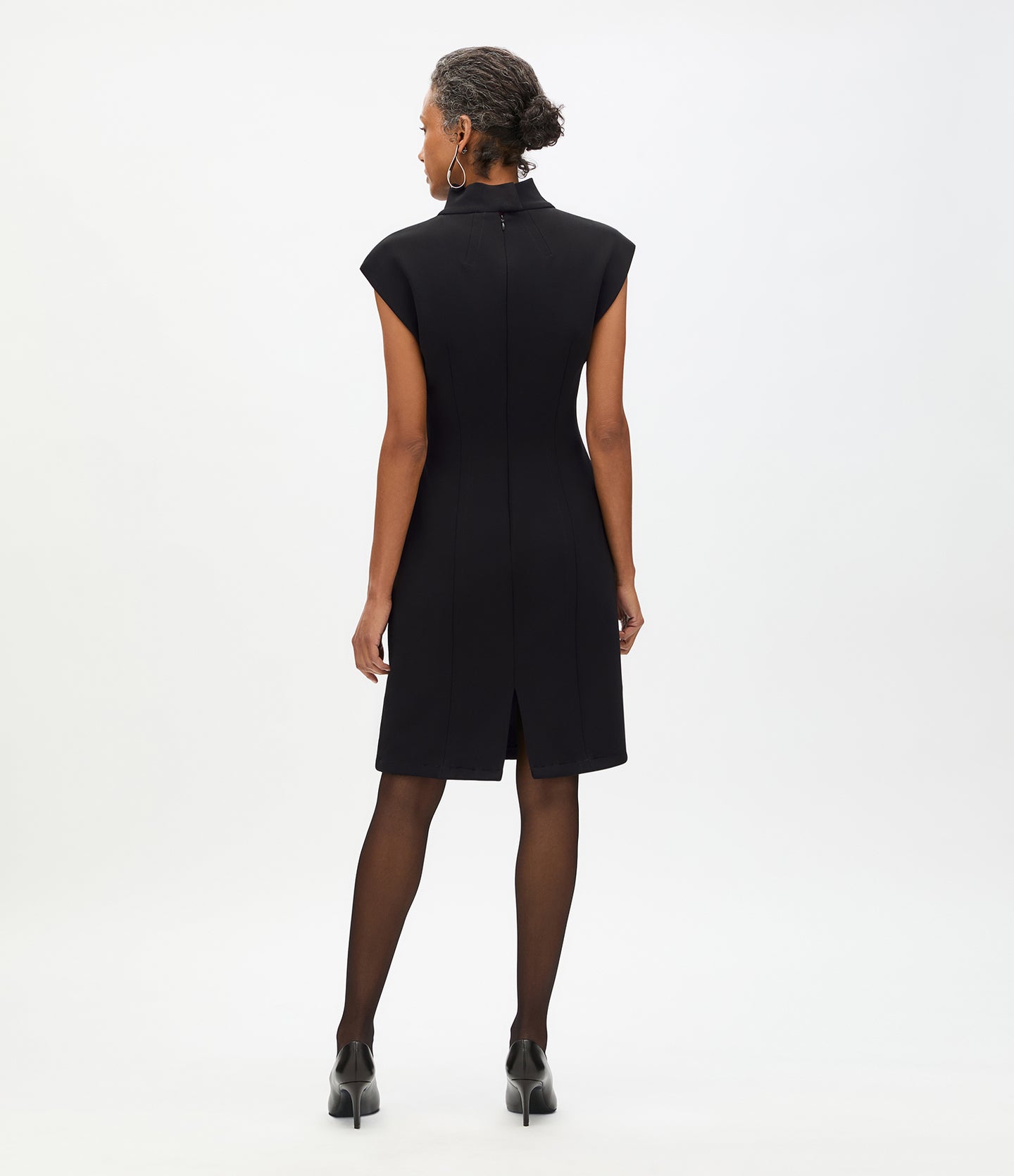 Double Face Cowl Dress | Black