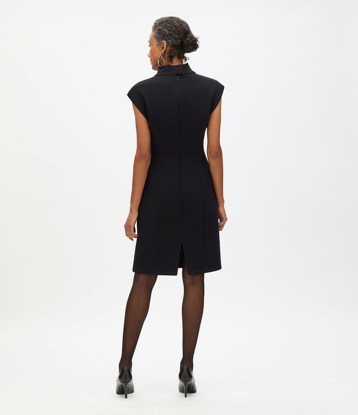 Another Tomorrow Double Face Cowl Dress in Black – Wool Women's Dress