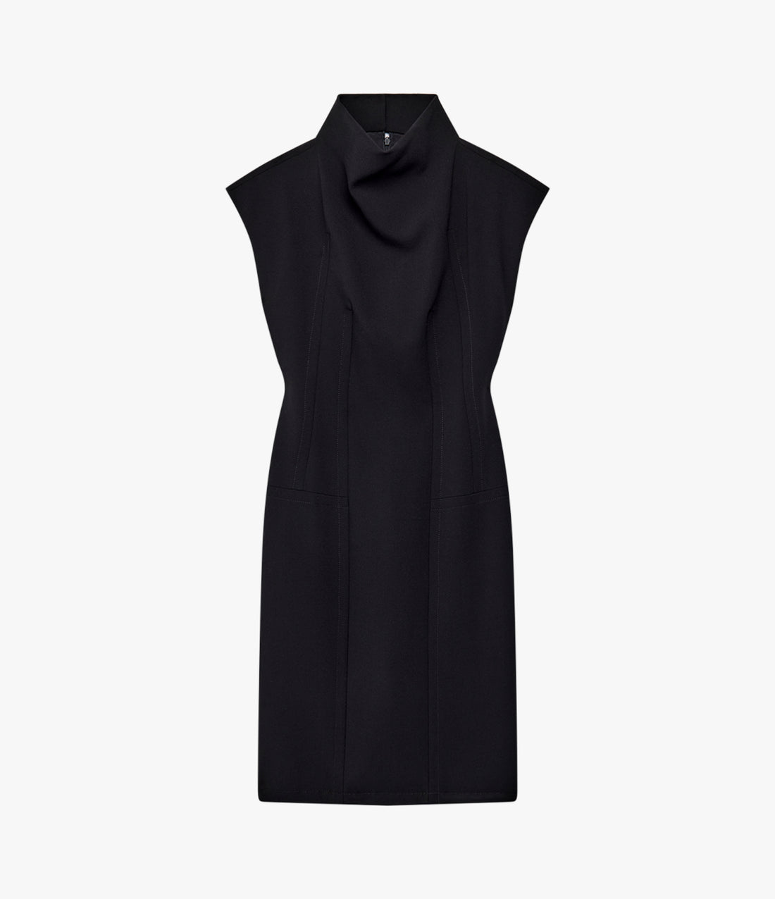 Double Face Cowl Dress | Black