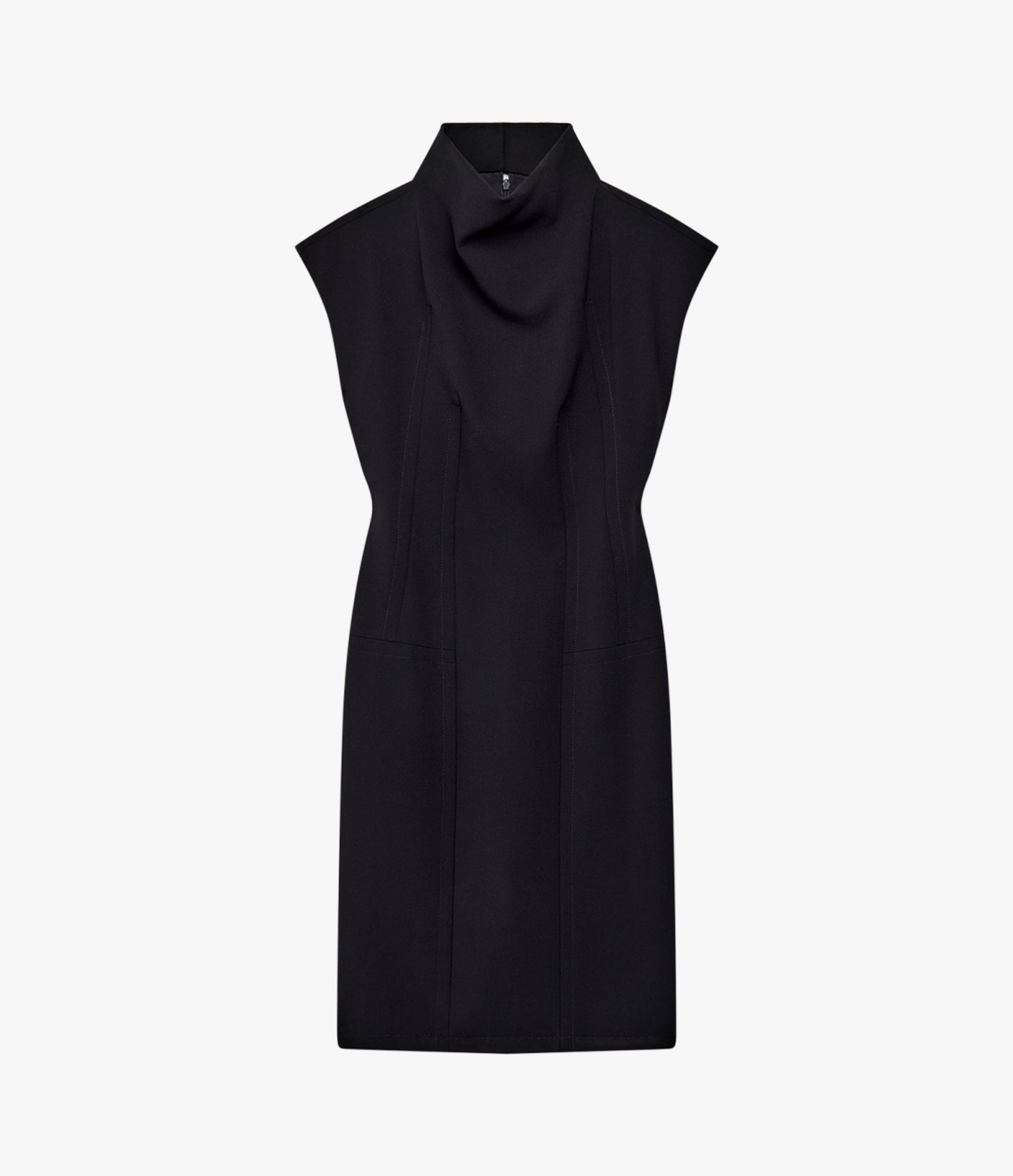 Double Face Cowl Dress | Black