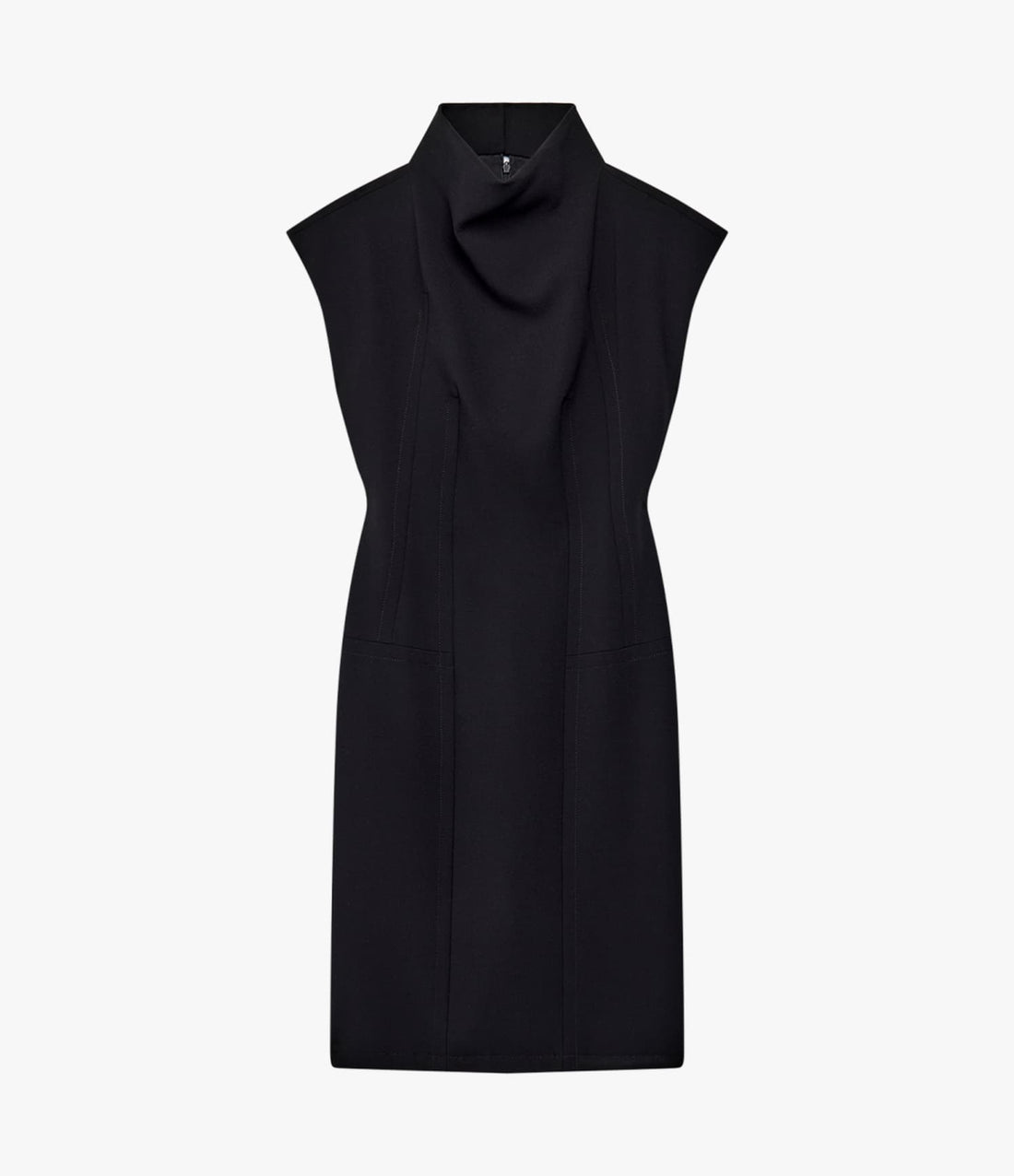 Another Tomorrow Double Face Cowl Dress in Black – Wool Women's Dress