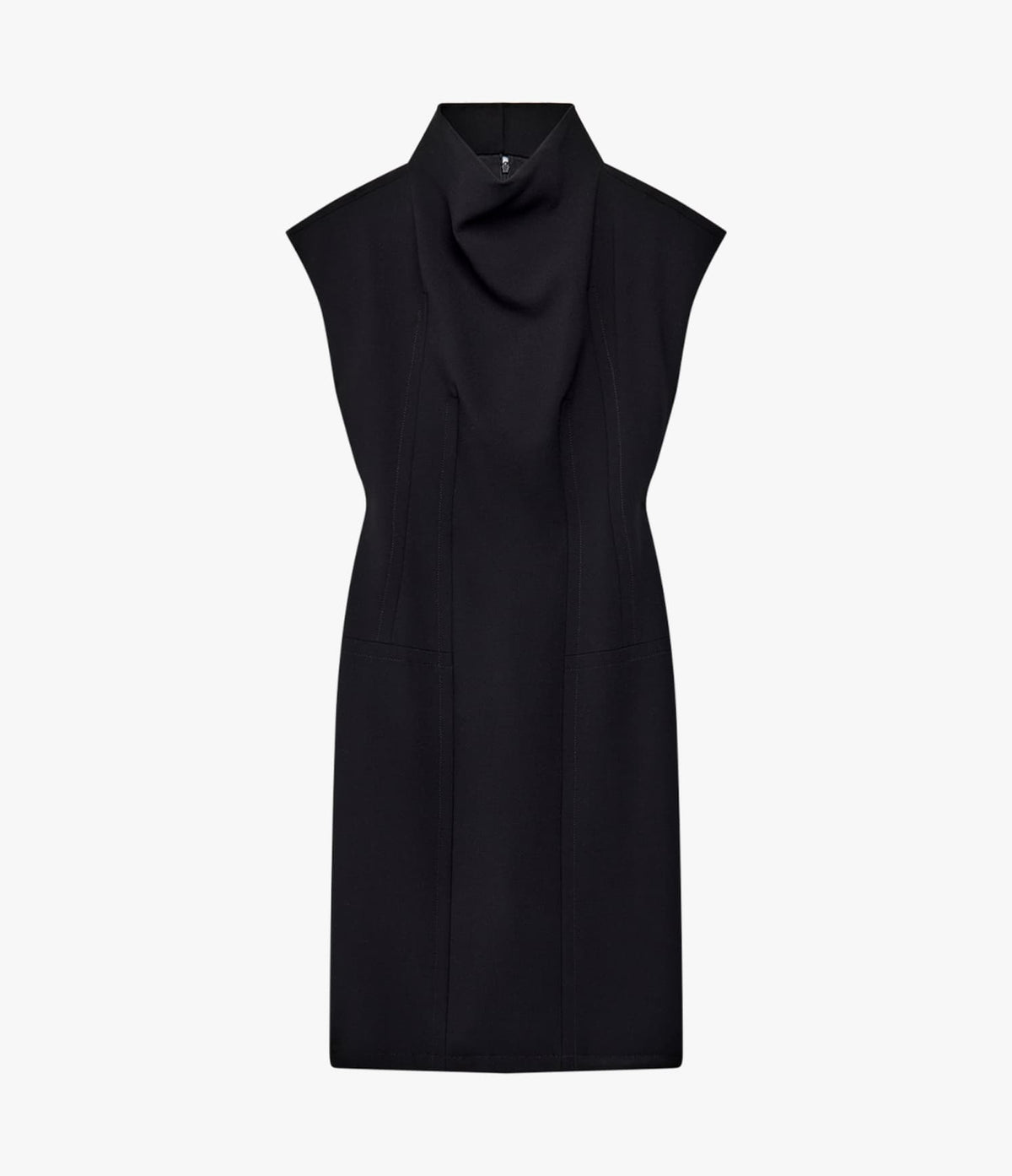 Another Tomorrow Double Face Cowl Dress in Black – Wool Women's Dress