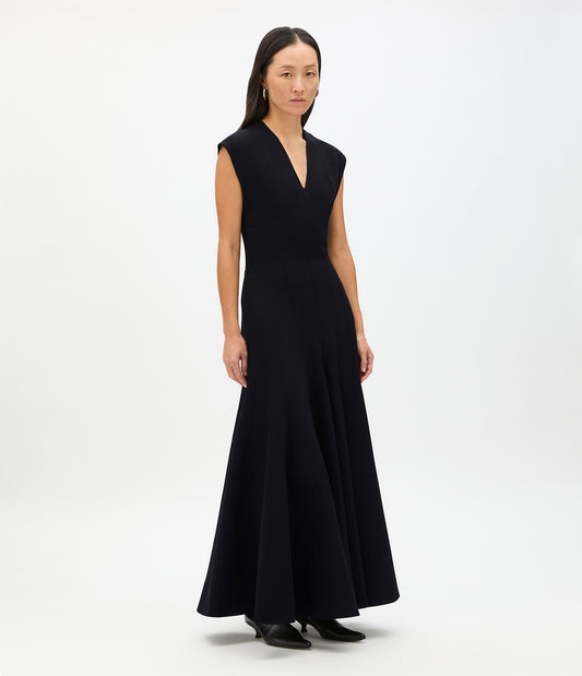 Another Tomorrow Double Face Cutout Dress in Black – Wool Women's Dress